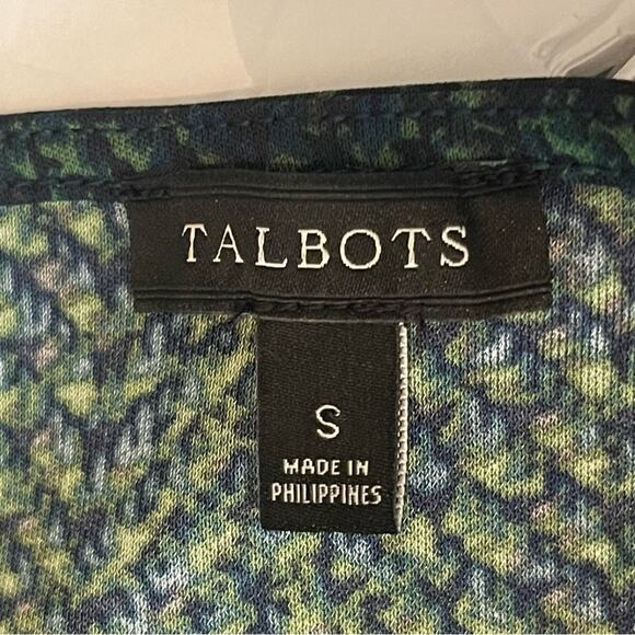 Talbots  Green Navy Pleated Side Draping Office Date Night Dress NWOT Size S - Picture 8 of 13